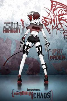 ... becomes chaos. Girl, wings, guns, weapons, wallpaper, background More