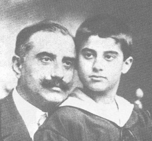 Da bambino, con il padre Alfredo, proprietario de “La Stampa”