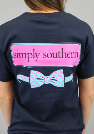 Simply Southern Tee – Preppy Navy Bow