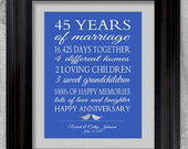 year anniversary gift print 5 15 20 25 custom years personalized ...
