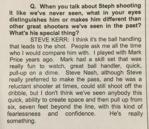 Steve Kerr Explains What Makes Steph Curry Special