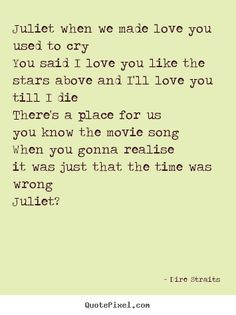 dire straits romeo and juliet # lyrics more picture quotes quotes ...