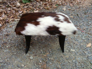 Funky cow hide stool with horn legs.Hiding Stools, Funky Cows, Cows ...