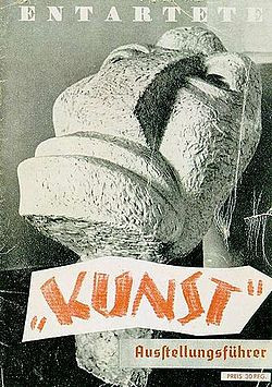 Cover of the exhibition program: Degenerate Art exhibition, 1937. The ...