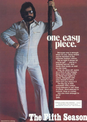 It would take a truck load of confidence to sport theses 70s jumpsuit ...