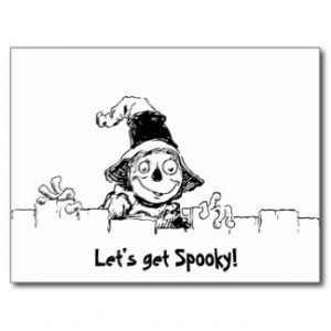 Funny Scarecrow with Halloween Message Postcards