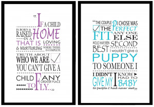 Typographical 'Adoption Quote' Posters