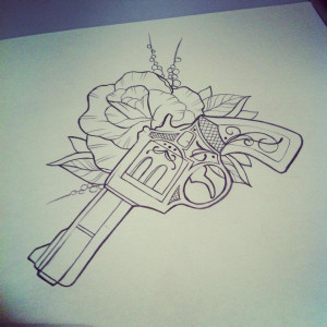 ... Tattoos › by Marita Butcher-I don't think I would get a gun tattoo