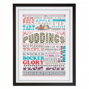 Framed British Puddings Print by I Love Retro at Bouf.com