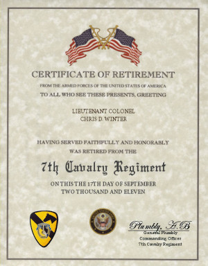 LTC. Winters Retires - 17 September 2011