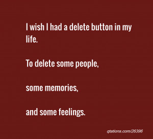 for Quote #26396: I wish I had a delete button in my life. To delete ...
