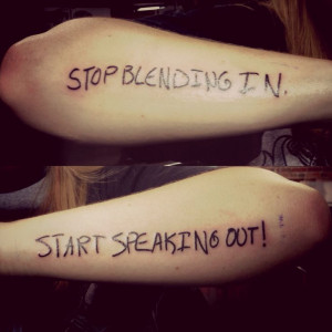 in, start speaking out