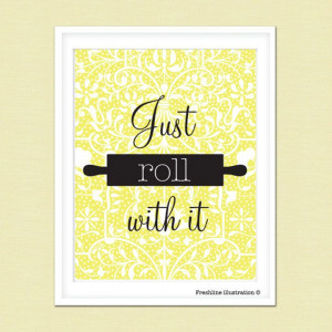 Kitchen Wall Art Funny Kitchen Art Quote Just Roll by Freshline, $18 ...
