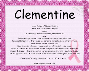 The meaning of the name - Clementine