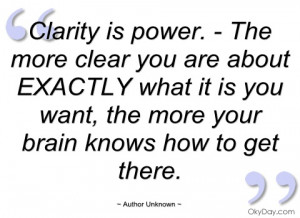 clarity is power author unknown