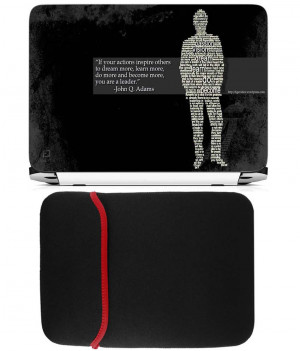 Black & Red Reversible Laptop Sleeve With 14 Inch Laptop Skin - Man ...