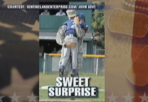 Soldier Surprises Her Little Brother at Ballgame After a Year in Iraq