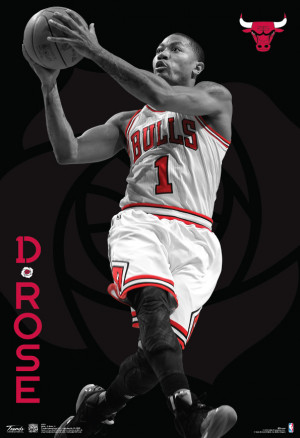 rose chicago bulls nba sports poster chicago bulls phenom derrick rose ...
