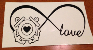 Coast guard infinity love car decal