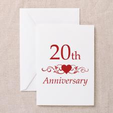 Unique 20th wedding anniversary Greeting Card