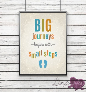 BIG journeys begins with small steps, Inspirational quote digital ...