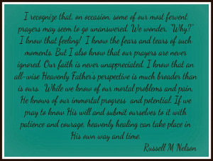 of discouragement and feeling like my prayers were not be answered ...