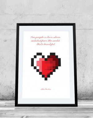 Printable Poster, Instant Download, Milan Kundera, quote, love, 8bit ...