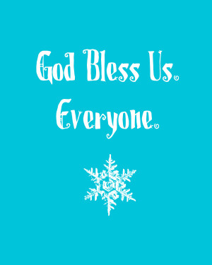 God Bless Us Quote in Blue
