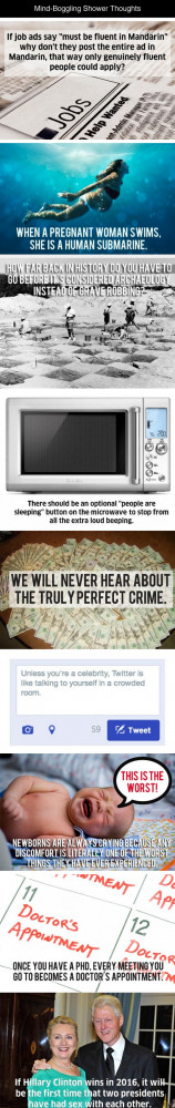 Some Mind-Boggling Shower Thoughts