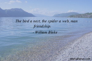 beach-The bird a nest, the spider a web, man friendship.