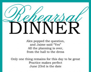 Custom Printable Wedding Rehearsal Dinner Poem Invitation Digital File ...