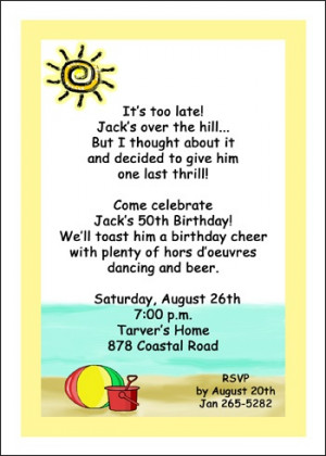 Party at the Beach Invitations for 30th Birthday areBecoming Very ...