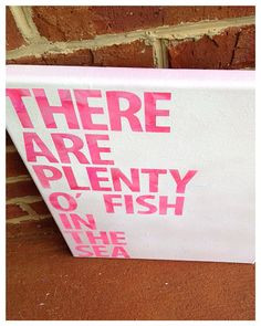 ... plenty of fish in the sea canvas quote 12 x 16, dorm, college, girl