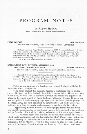 The Program Alvin Mack Ums concert program, january