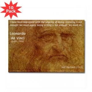 Leonardo da Vinci Self Portrait & Wise Quote : Famous Art Science