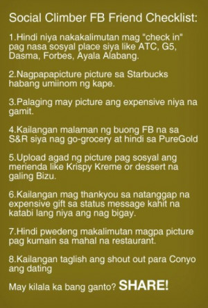 Social Climber Facebook Friend Checklist