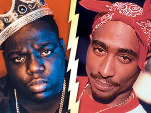 East Coast West Coast rap rivalry. To quote Biggie: 
