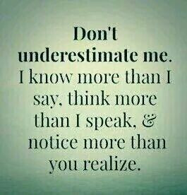 Don't underestimate