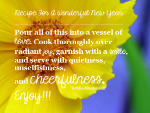 inspirational new year poem - Recipe For A Wonderful New Year