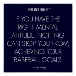 Baseball Quote 5: Attitude for Success Poster