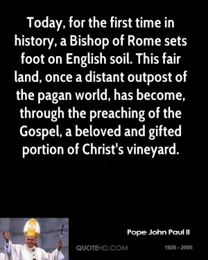 Today, for the first time in history, a Bishop of Rome sets foot on ...