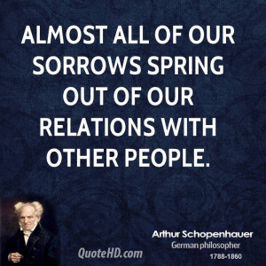 Almost all of our sorrows spring out of our relations with other ...