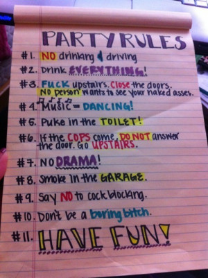Rant of the Week: Partying Rules and Regulations
