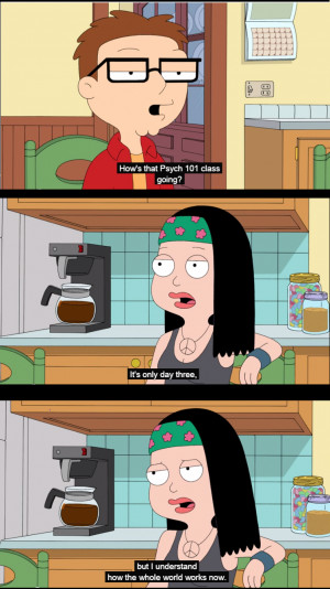 ... Works Now That She’s Been In a Psychology Class On American Dad