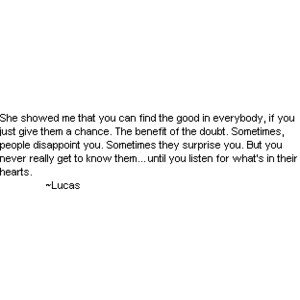 Lucas Quote - One Tree Hill Quotes Photo (2729868) - Fanpop
