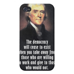 Thomas Jefferson Quote on Democracy iPhone 4/4S Cases