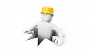 Construction worker figure wallpaper