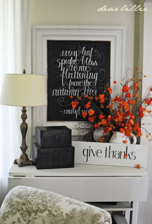 Fall Chalkboard, Give Thanks Sign and Autumn Print