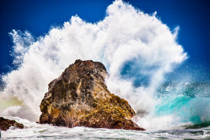 Hawaii Ocean Wave Splashing On Rock