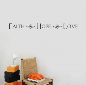 Faith Hope Love vinyl wall quote for home(China (Mainland))